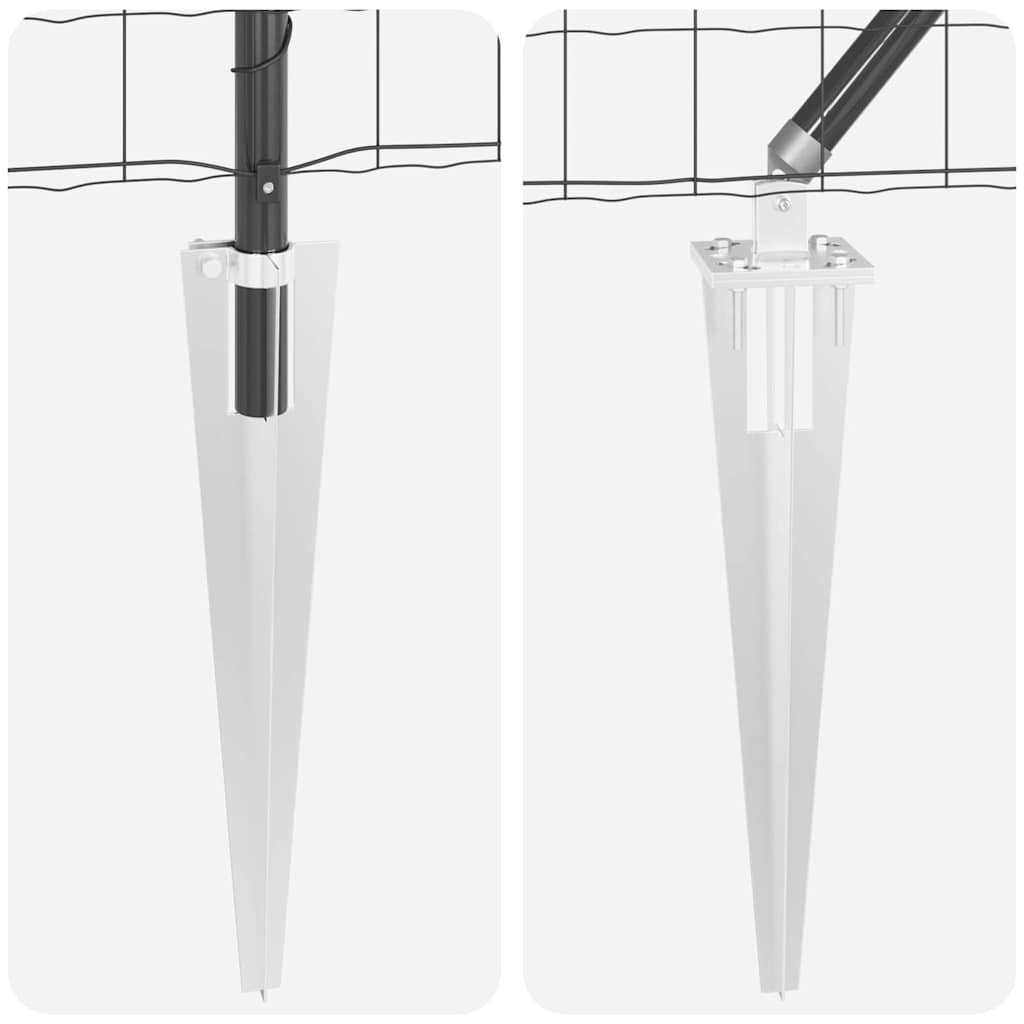 Zaun mit Pfosten Grau 0,8 x 10 m Stahl