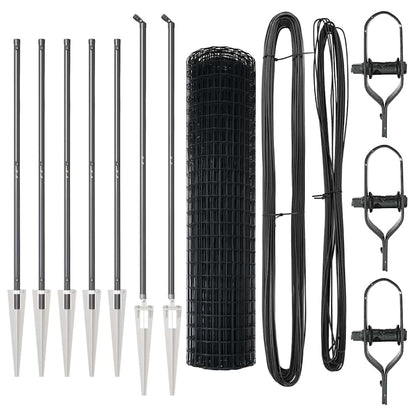 Zaun mit Pfosten Grau 1,4 x 10 m Stahl und PVC