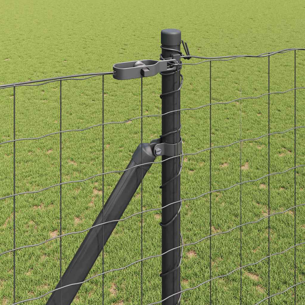 vidaXL Zaun mit Pfosten Grau 1,6 x 10 m Stahl und PVC