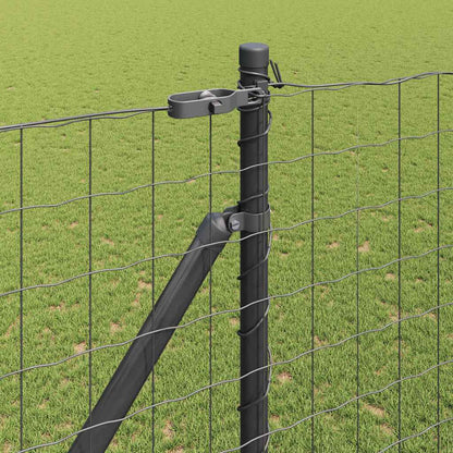 vidaXL Zaun mit Pfosten Grau 1,6 x 10 m Stahl und PVC