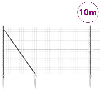 vidaXL Zaun mit Pfosten Grau 1,6 x 10 m Stahl und PVC