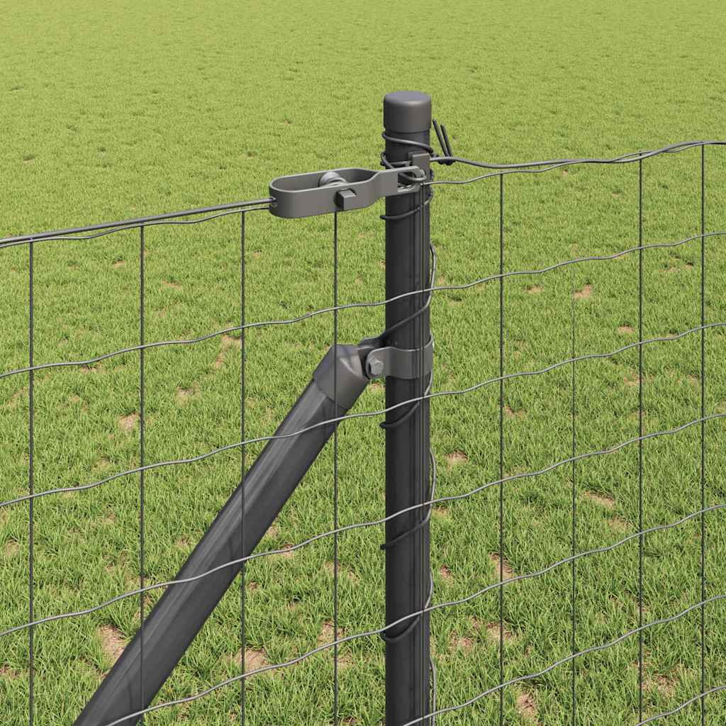 vidaXL Zaun mit Pfosten Grau 1,2 x 25 m Stahl