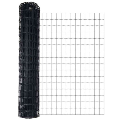 vidaXL Zaun mit Pfosten Grau 1,2 x 25 m Stahl