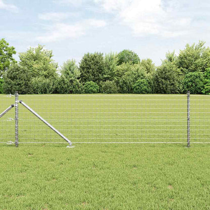 vidaXL Zaun mit Pfosten Silber 0,4 x 10 m Stahl