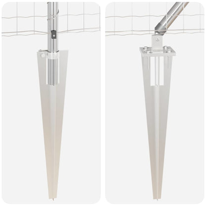 Zaun mit Pfosten Silber 0,8 x 10 m Stahl