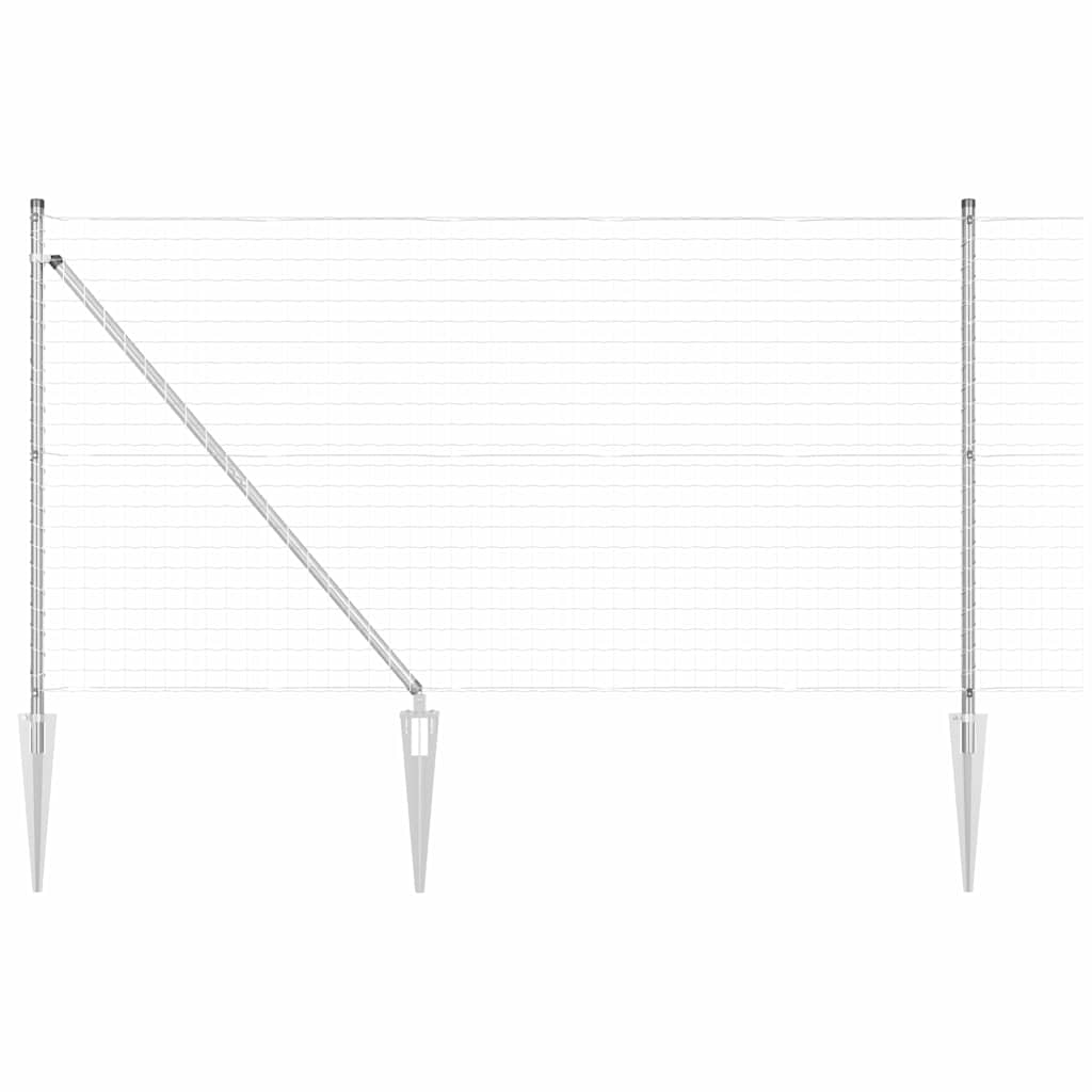 vidaXL Zaun mit Pfosten Silber 1 x 10 m Stahl