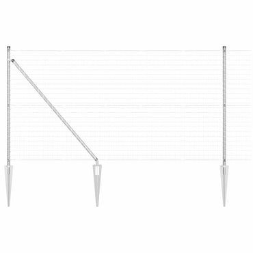 vidaXL Zaun mit Pfosten Silber 1 x 10 m Stahl
