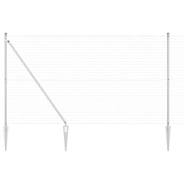 vidaXL Zaun mit Pfosten Silber 1,5 x 10 m Stahl