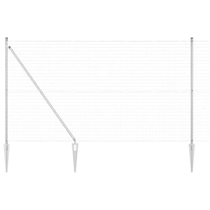 Zaun mit Pfosten Silber 1,5 x 10 m Stahl