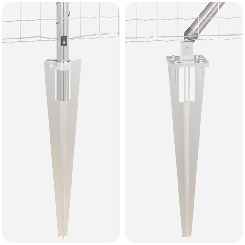 Zaun mit Pfosten Silber 1,6 x 10 m Stahl