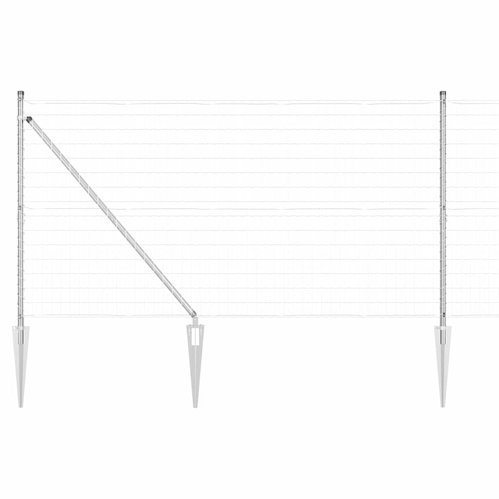 Zaun mit Pfosten Silber 1,4 x 10 m Stahl