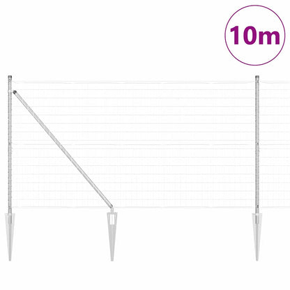 Zaun mit Pfosten Silber 1,4 x 10 m Stahl