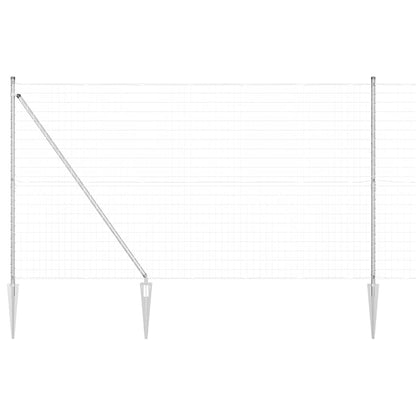 Zaun mit Pfosten Silber 1,5 x 10 m Stahl