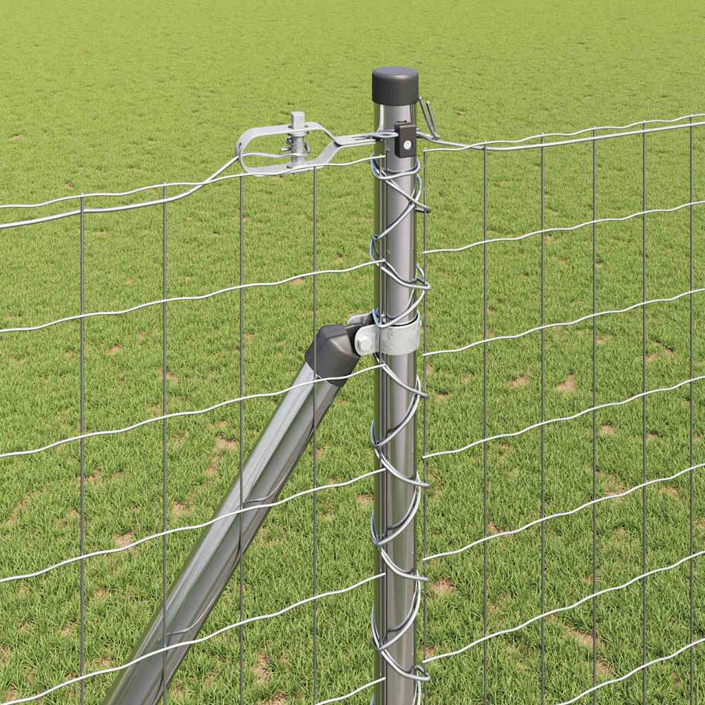 vidaXL Zaun mit Pfosten Silber 1,6 x 10 m Stahl