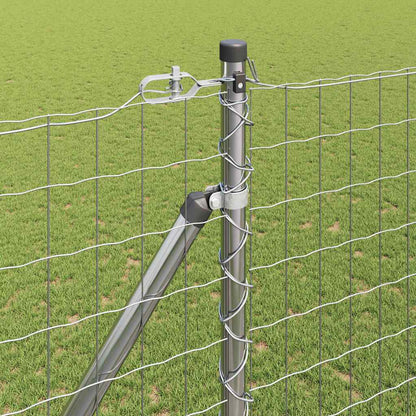 vidaXL Zaun mit Pfosten Silber 1,6 x 10 m Stahl