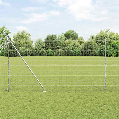 vidaXL Zaun mit Pfosten Silber 1,6 x 10 m Stahl