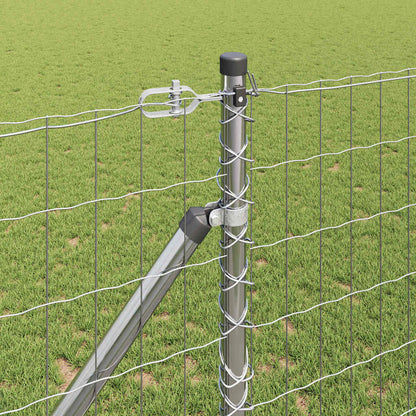 vidaXL Zaun mit Pfosten Silber 1,4 x 10 m Stahl