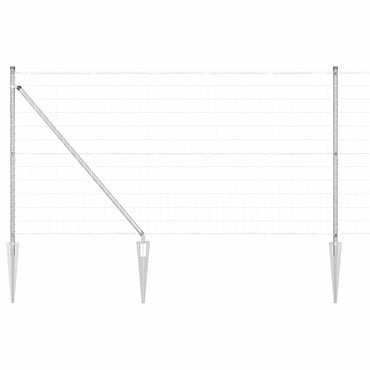 vidaXL Zaun mit Pfosten Silber 1,4 x 10 m Stahl