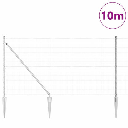 vidaXL Zaun mit Pfosten Silber 1,4 x 10 m Stahl