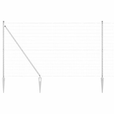 vidaXL Zaun mit Pfosten Silber 1,5 x 10 m Stahl