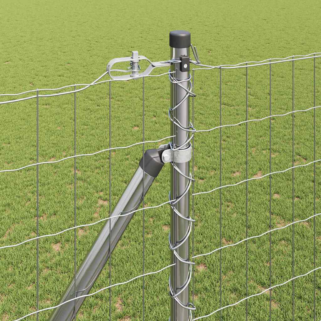 vidaXL Zaun mit Pfosten Silber 1,6 x 10 m Stahl