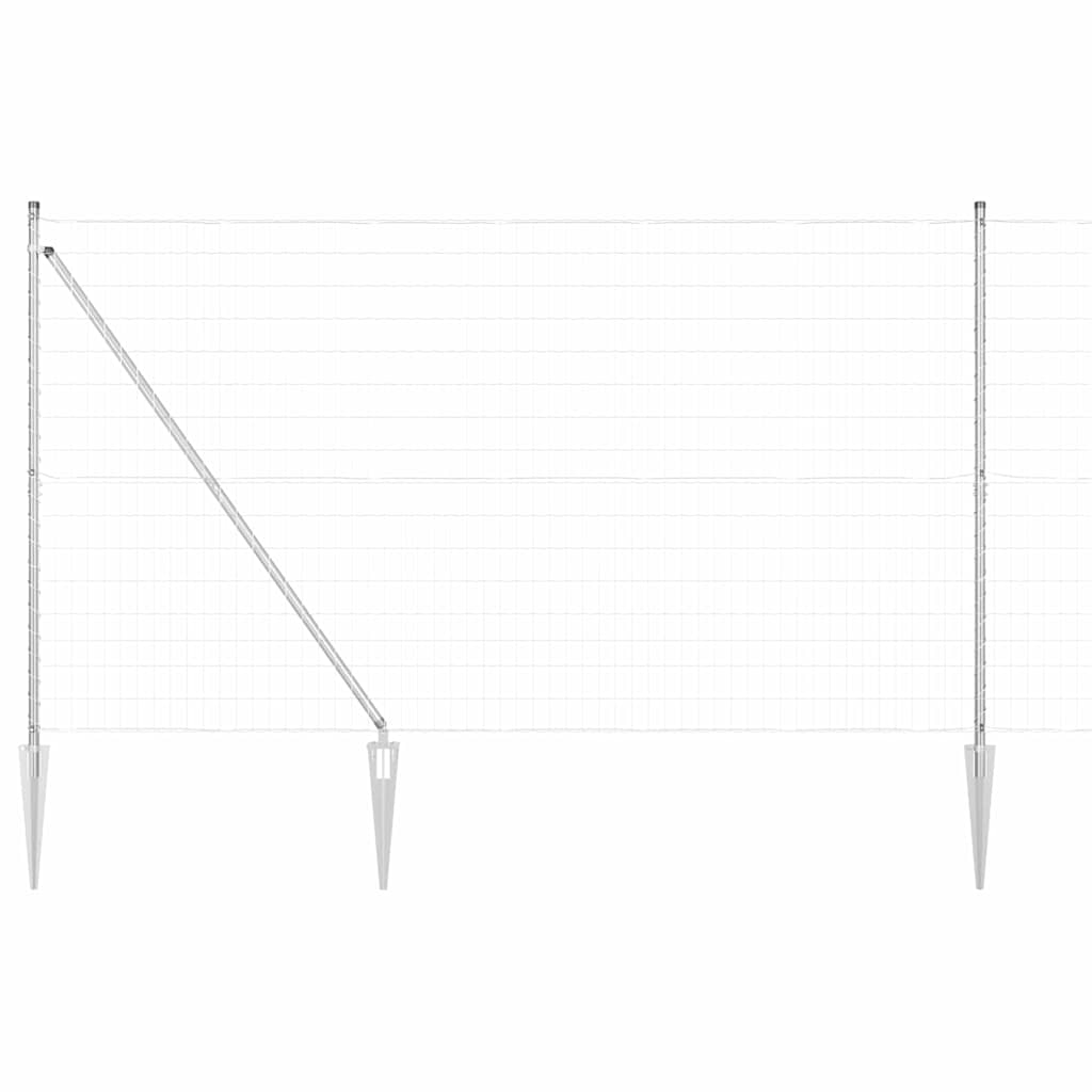 vidaXL Zaun mit Pfosten Silber 1,6 x 10 m Stahl