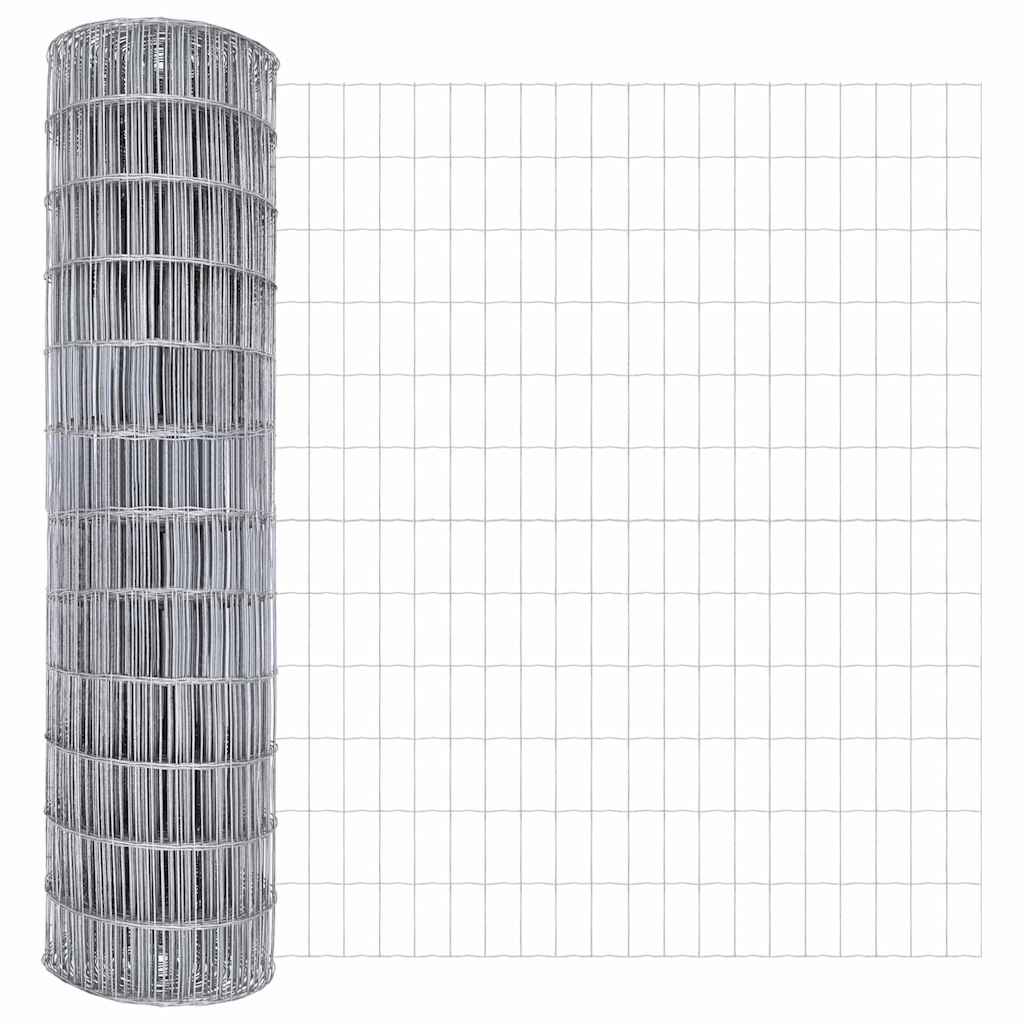 vidaXL Zaun mit Pfosten Silber 1,6 x 10 m Stahl