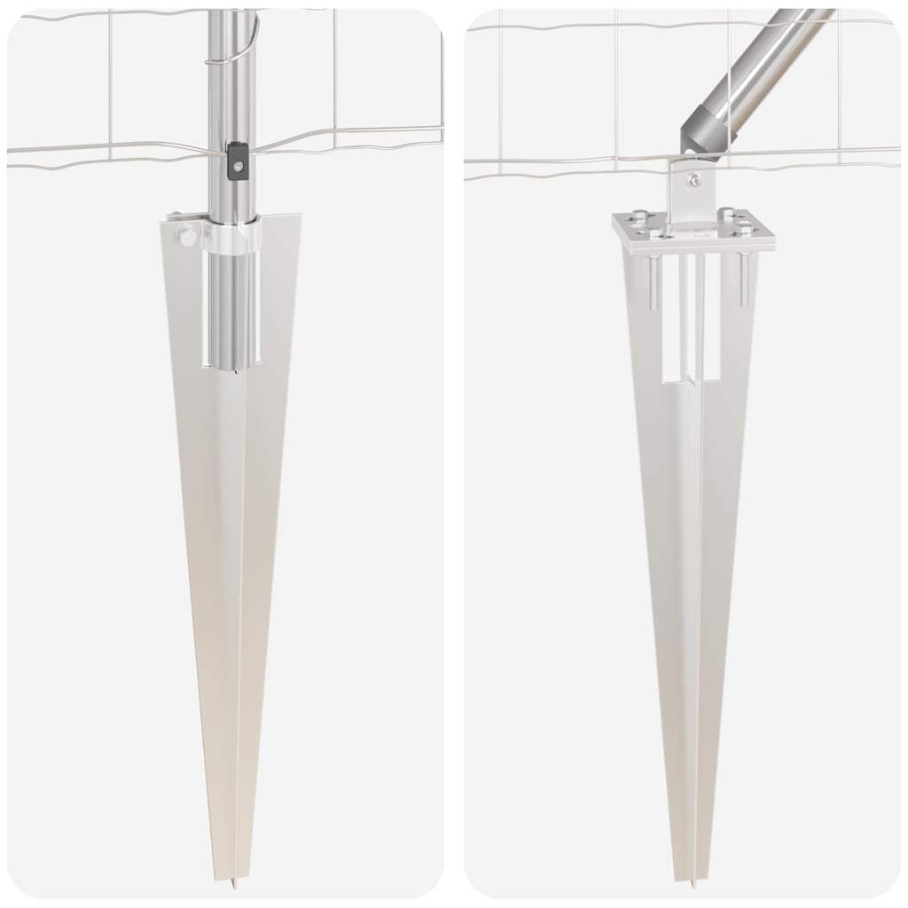 Zaun mit Pfosten Silber 1,2 x 10 m Stahl