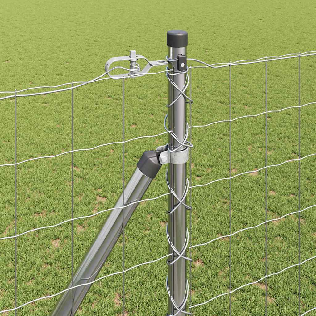 vidaXL Zaun mit Pfosten Silber 1,6 x 10 m Stahl