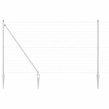 vidaXL Zaun mit Pfosten Silber 1,6 x 10 m Stahl