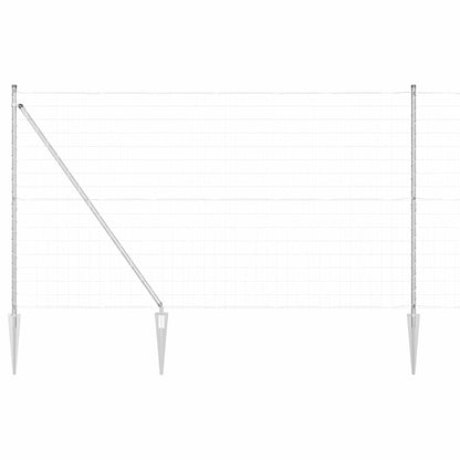 vidaXL Zaun mit Pfosten Silber 1,6 x 10 m Stahl