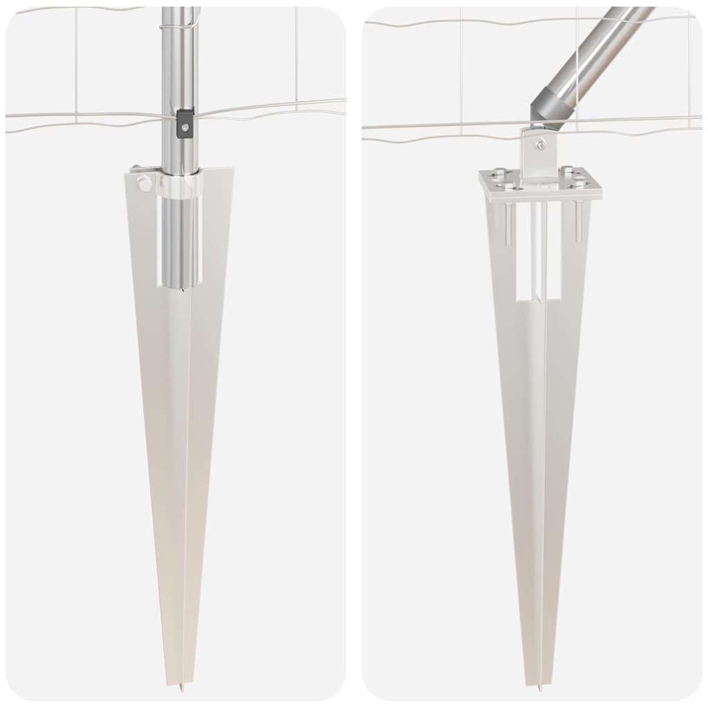 Zaun mit Pfosten Silber 1,2 x 10 m Stahl