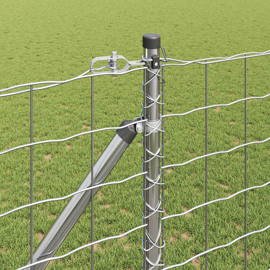 vidaXL Zaun mit Pfosten Silber 1,4 x 10 m Stahl