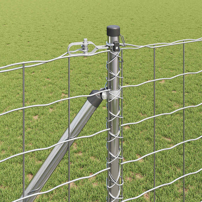 vidaXL Zaun mit Pfosten Silber 1,4 x 10 m Stahl
