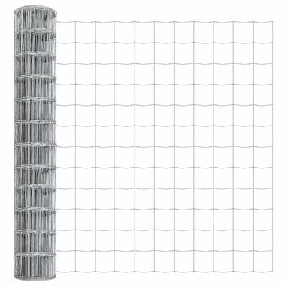 vidaXL Zaun mit Pfosten Silber 1,4 x 10 m Stahl