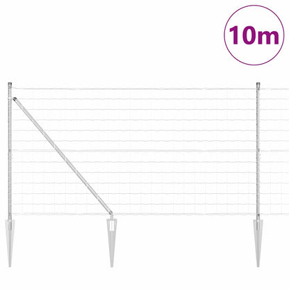 vidaXL Zaun mit Pfosten Silber 1,4 x 10 m Stahl