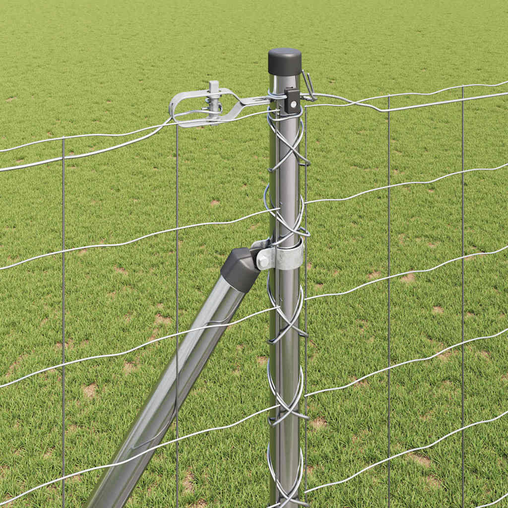 vidaXL Zaun mit Pfosten Silber 1,5 x 10 m Stahl