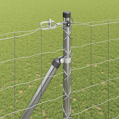vidaXL Zaun mit Pfosten Silber 1,5 x 10 m Stahl