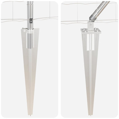 Zaun mit Pfosten Silber 1,6 x 10 m Stahl