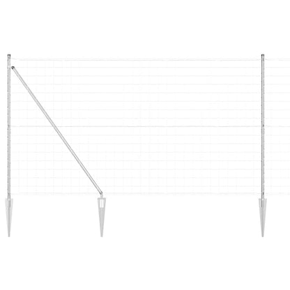 Zaun mit Pfosten Silber 1,6 x 10 m Stahl