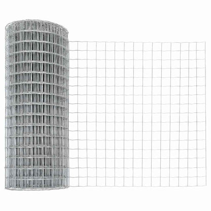 vidaXL Zaun mit Pfosten Silber 0,4 x 25 m Stahl