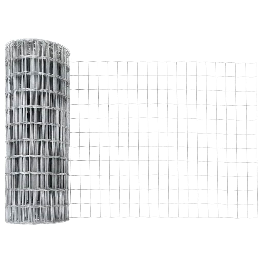 vidaXL Zaun mit Pfosten Silber 0,4 x 25 m Stahl