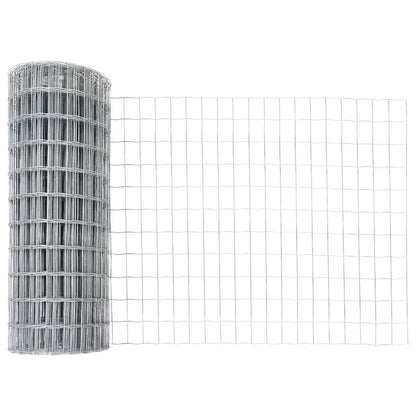 Zaun mit Pfosten Silber 0,6 x 25 m Stahl