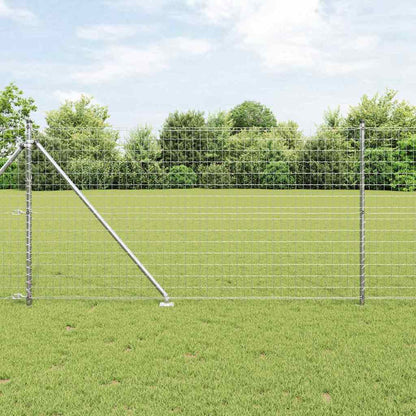 vidaXL Zaun mit Pfosten Silber 1 x 25 m Stahl