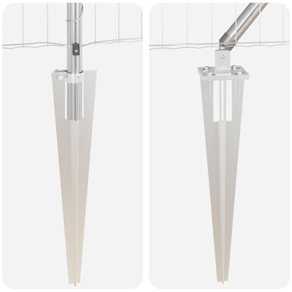 Zaun mit Pfosten Silber 0,6 x 25 m Stahl