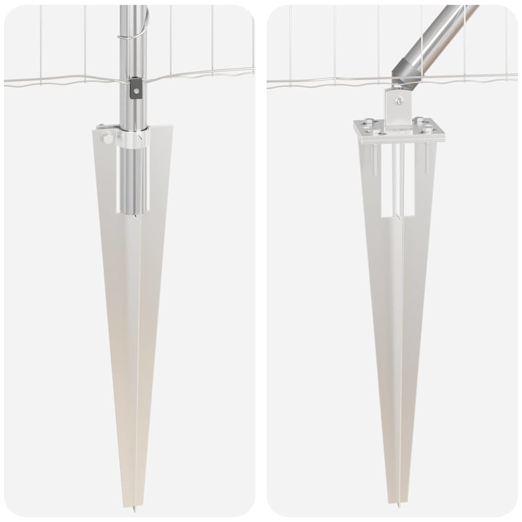 Zaun mit Pfosten Silber 1 x 25 m Stahl