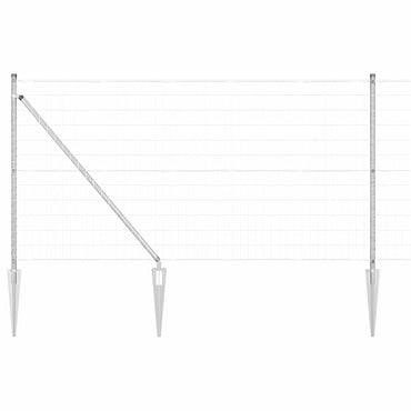 vidaXL Zaun mit Pfosten Silber 1 x 25 m Stahl