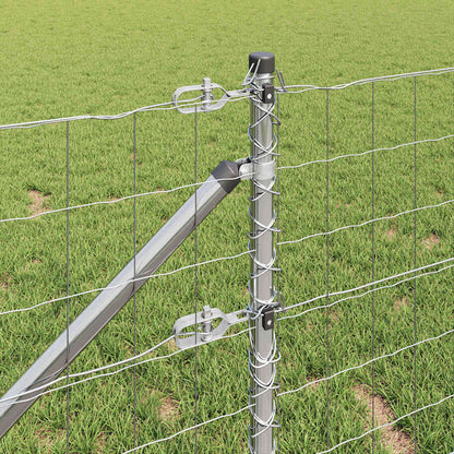 Zaun mit Pfosten Silber 0,6 x 25 m Stahl