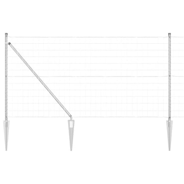 vidaXL Zaun mit Pfosten Silber 1 x 25 m Stahl