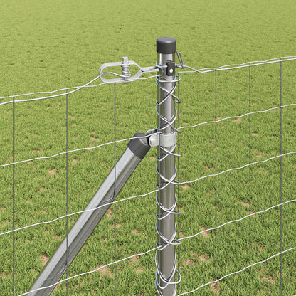 vidaXL Zaun mit Pfosten Silber 1,2 x 25 m Stahl
